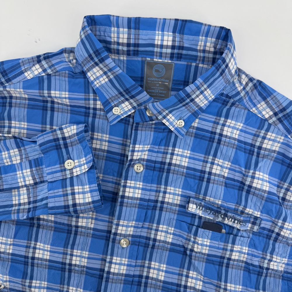 Vineyard Vines Harbor Shirt Mens Medium Plaid Long Sleeve Button Down Vented
